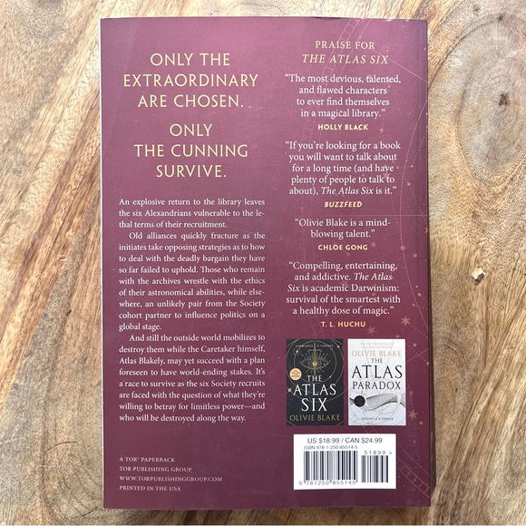 Olivie Blake Atlas Series: The Atlas Six, Atlas Paradox, Atlas Complex Paperback - Picture 7 of 11